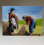 Art Card, 'Jobs for the Girls', Stacking the Flax, Achill Island, circa 1890, by Noreen Sadler