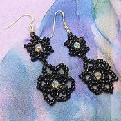 Black Floral Boho Earrings by Lapanda Designs image