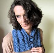 Blue Hand Crafted Aran Neckwarmer, One Off, By Shoreline image