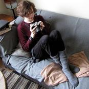 Fishermens Woolen Socks, Grey, Medium, By Jo's Knits