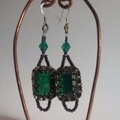 Green Vintage Style Earrings, By Lapanda Designs