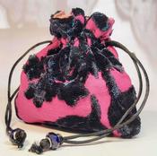 Jewellery Pouch In Pink and Black, By Parade.