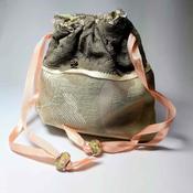 Jewellery Pouch in Subtle Green with Beading Detail, by Parade