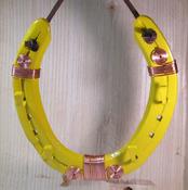 Lucky, Yellow Horseshoe Key Holder, By Liffey forge