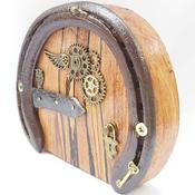 Steampunk Fairy Door With Wing and Padlock Charm, By Liffey Forge