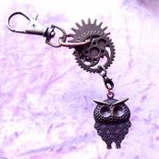 Steampunk Owl Bag Charm, By Lapanda Designs image