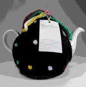 Woolly Black Tea Cosy With Coloured Dots, by Shoreline