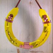 Yellow Key Holder Horseshoe with Copper Wire Work, By Liffey Forge