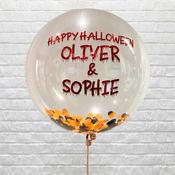 Personalised Halloween Black and Orange Confetti Bubble image
