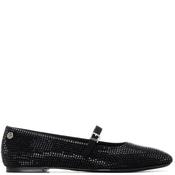 Xti Womens Diamante Flat Strap Shoe - Black - 36