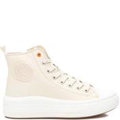 Refresh Womens Zip Lace High Top Trainer - Beige - 36