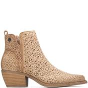 Refresh Womens Zip Ankle Boot - Beige Suede - 36