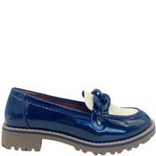 Redz Womens Chain Loafer - Navy Patent - 36