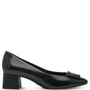Tamaris Womens Low Heel Court Shoes - Black Leather - 40 image