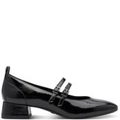 Tamaris Womens Low Heel Strap Shoe - Black Patent - 38