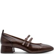 Tamaris Womens Low Heel Strap Shoe - Brown Patent - 38 image