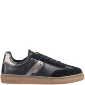 Tamaris Womens Lace Trainer - Black Leather - 37 image