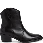 Tamaris Womens Zip Ankle Cowboy Boot - Black Leather - 37 image