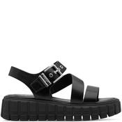 Tamaris Womens Wedge Strap Sandal - Black - 37
