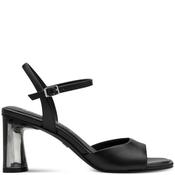 Tamaris Womens Mid Heel Strap Sandal - Black Leather - 36