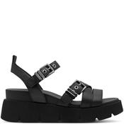 Tamaris Womens Wedge Strap Sandal - Black - 37