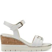 Tamaris Womens Wedge Ankle Strap Sandal - White - 40