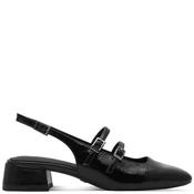 Tamaris Women Low Heel Slingback Sandal - Black Patent - 39 image