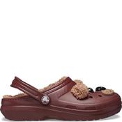 Crocs Kids Classic Lined Brown Bear Clog - Dark Clay - K7/Eu24 image