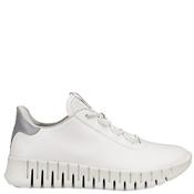 Ecco Womens Gruuv Lace Trainer - White Grey - 36