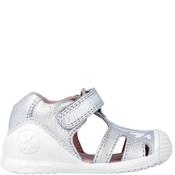 Biomecanics Girls Closed In Strap Sandal - Silver - Eu20/K3.5