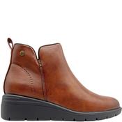 Hispaflex Womens Wedge Zip Ankle Boot - Tan - 39 image