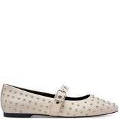 Marco Tozzi Womens Flat Stud Strap Shoe - Cream - 40 image