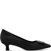 Marco Tozzi Womens Low Heel Court Shoe - Black Glitter - 40