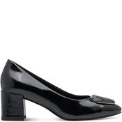 Marco Tozzi Women Mid Heel Court Shoe - Black Patent - 40