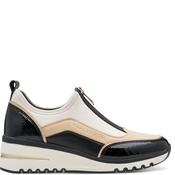 Marco Tozzi Womens Zip Wedge Shoe - Cream Black - 40 image
