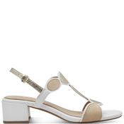 Marco Tozzi Womens Low Heel Strap Sandal - White Multi - 40 image