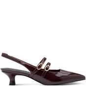 Marco Tozzi Womens Low Heel Sling Back - Bordeaux Patent - 37