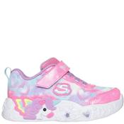 Skechers Girls Unicorn Lights Trainer - Pink Multi - K4/Eu20.5