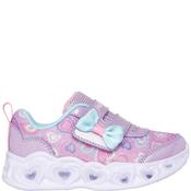 Skechers Girls Heart Lights Trainer - Lavender Multi - K6/Eu22.5 image