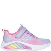 Skechers Girls Lights Strap Trainer - Lavender Multi - Uk K10
