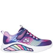 Skechers Girls Lights Strap Trainer - Navy Multi - K10/Eu28