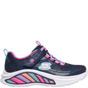 Skechers Girls Light Up Velcro Trainer - Navy - Uk K10