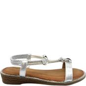 Valentino Conte Womens Diamante Sandal - Silver - 38 image
