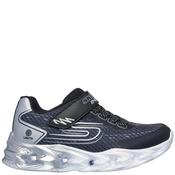 Skechers Boys Lights Strap Trainer - Black Silver - Uk K11 image