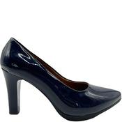 Chamby Lds Point Toe Court Shoe - Navy Patent - 39 image