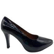 Chamby Lds Leather Point Toe Court Shoe - Black Patent - 40 image