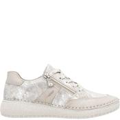 Rieker Womens Zip Lace Comfort Shoe - Metallic - 38