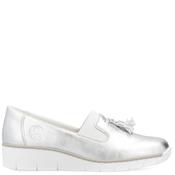 Rieker Womens Wedge Tassel Slip On Shoe - Silver - 39 image
