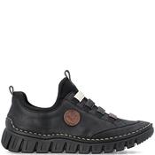 Rieker Womens Wedge Slip On Trainer - Black - 37
