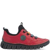 Rieker Womens Wedge Slip On Trainer - Red - 37 image
